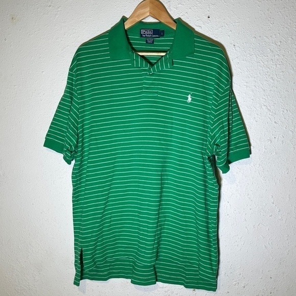 Polo By Ralph Lauren Striped Short Sleeve Polo Top Size Large Men - Picture 1 of 14